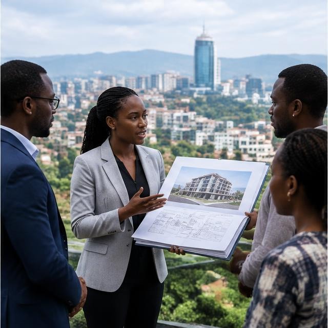 An engineer reviewing plans on a construction site
