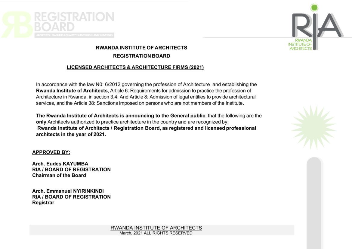 List of Licensed Architects/2021