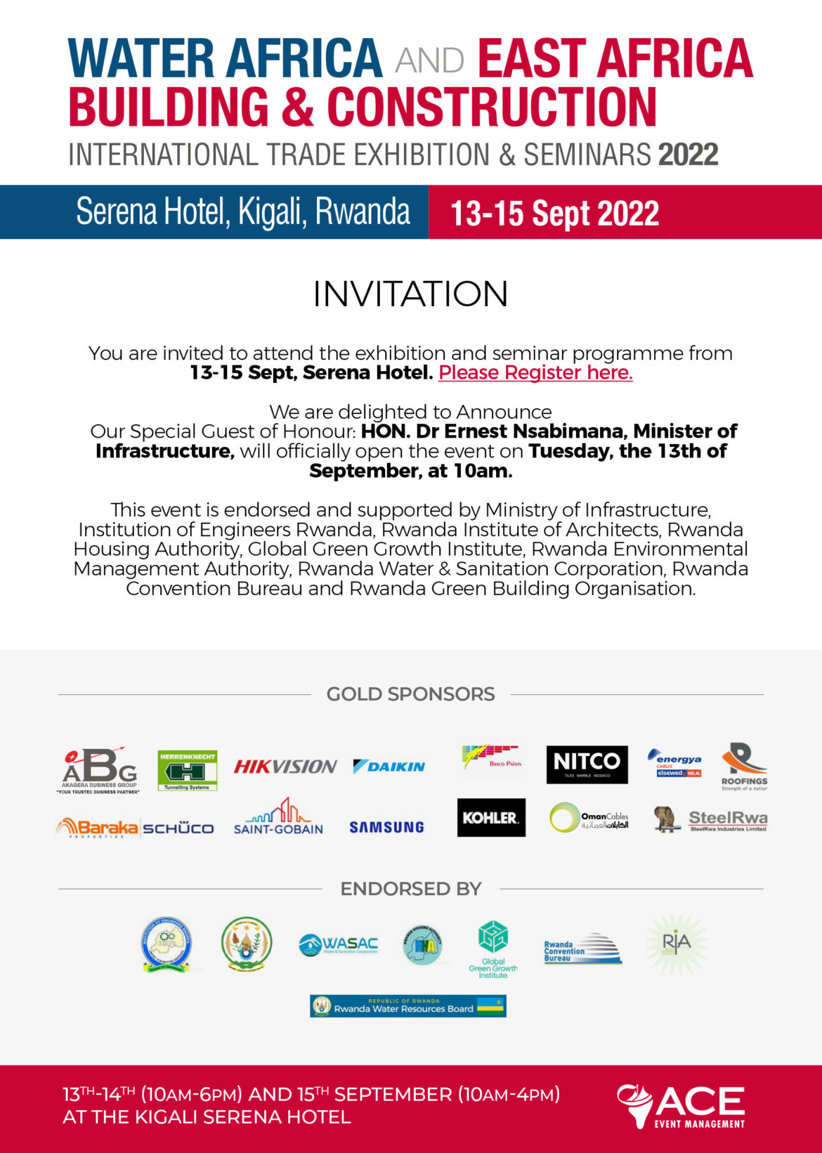 INVITATION: Water Africa and East Africa Building & Construction ( International Trade Exhibition & Seminars 2022)